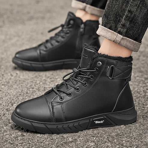 Men’s Genuine Leather Fleece-Lined Orthopaedic Chukka Boots