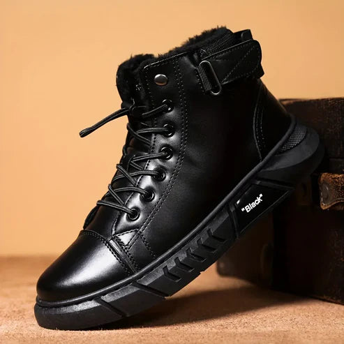 Men’s Genuine Leather Fleece-Lined Orthopaedic Chukka Boots