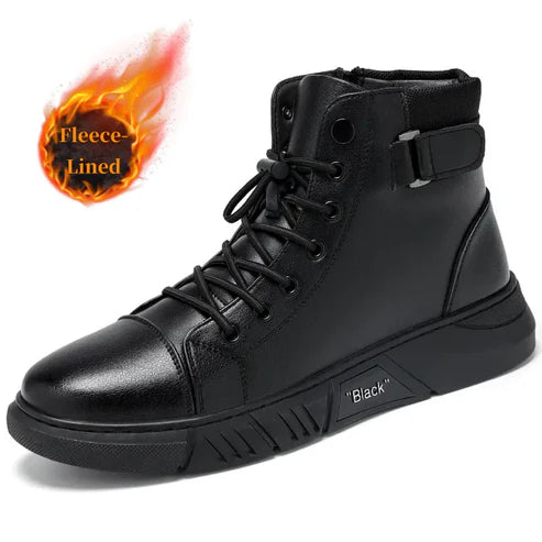 Men’s Genuine Leather Fleece-Lined Orthopaedic Chukka Boots