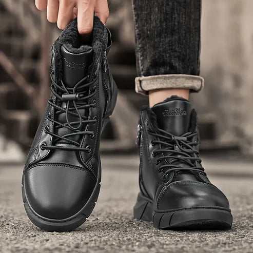 Men’s Genuine Leather Fleece-Lined Orthopaedic Chukka Boots