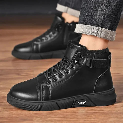 Men’s Genuine Leather Fleece-Lined Orthopaedic Chukka Boots