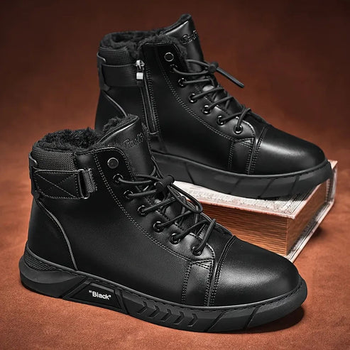 Men’s Genuine Leather Fleece-Lined Orthopaedic Chukka Boots